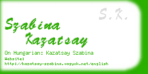 szabina kazatsay business card